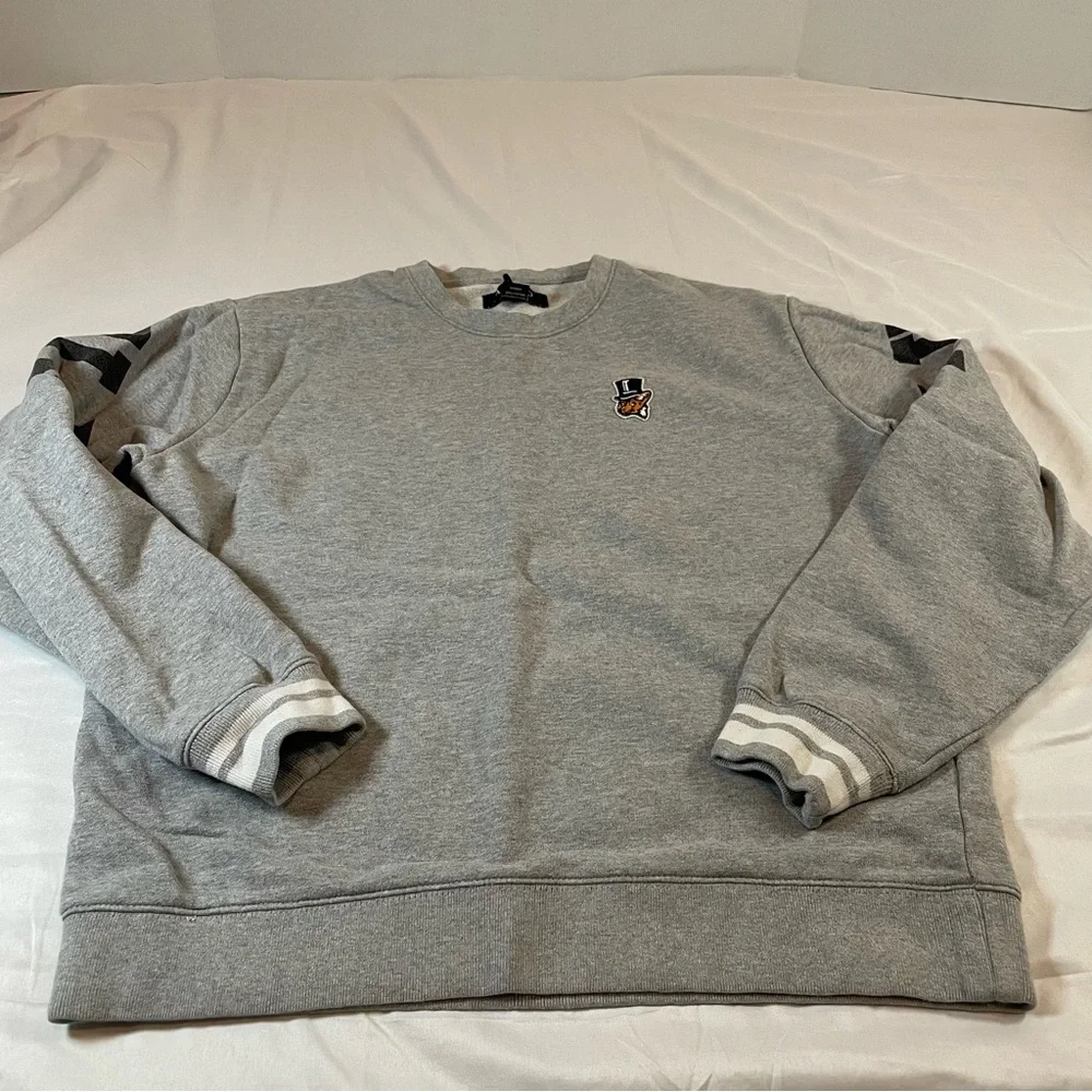 AKOO Mens Gray A King Of Oneself Graphic Fox Logo Crewneck Sweatshirt Large